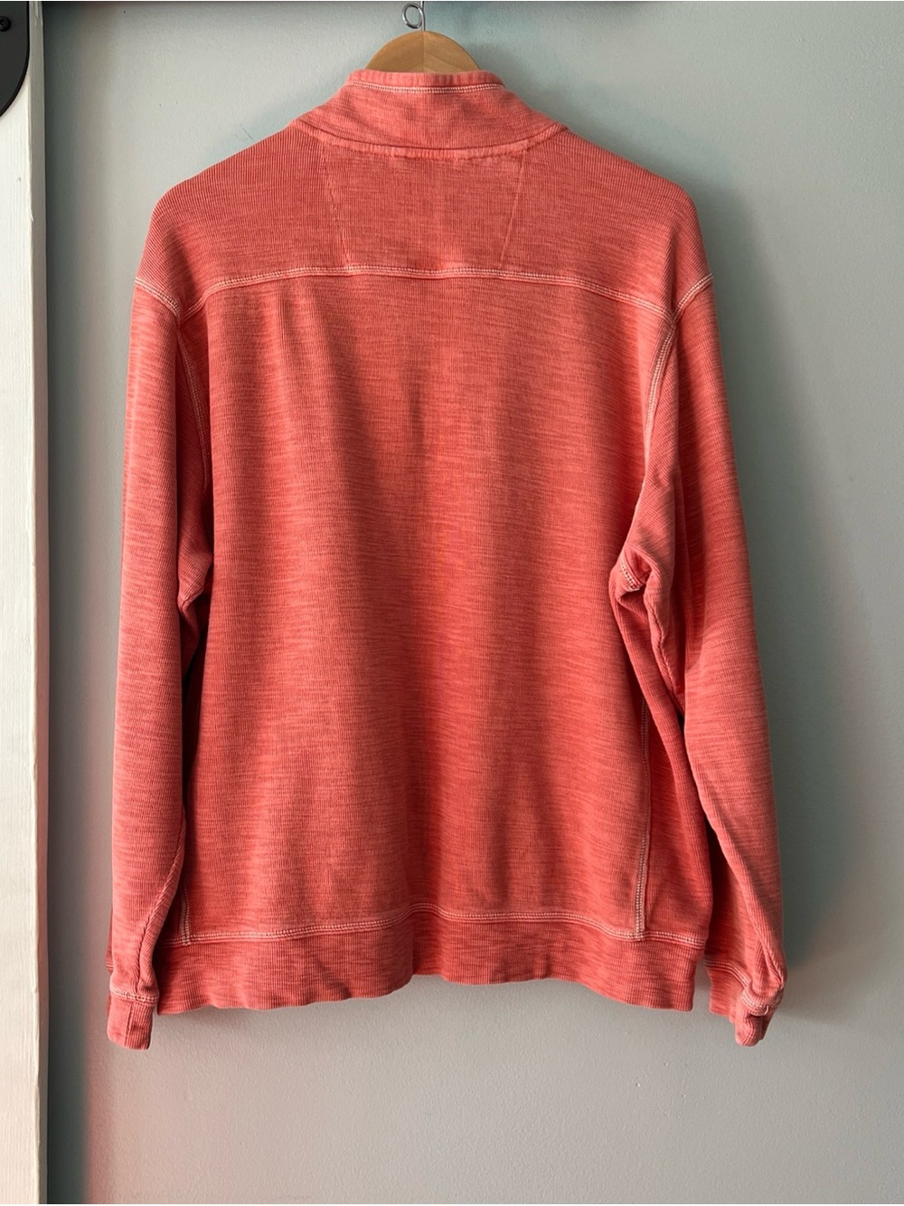 Tommy Bahama 100% Cotton Coral Zip-Up Pullover Sweater - Picture 2 of 13